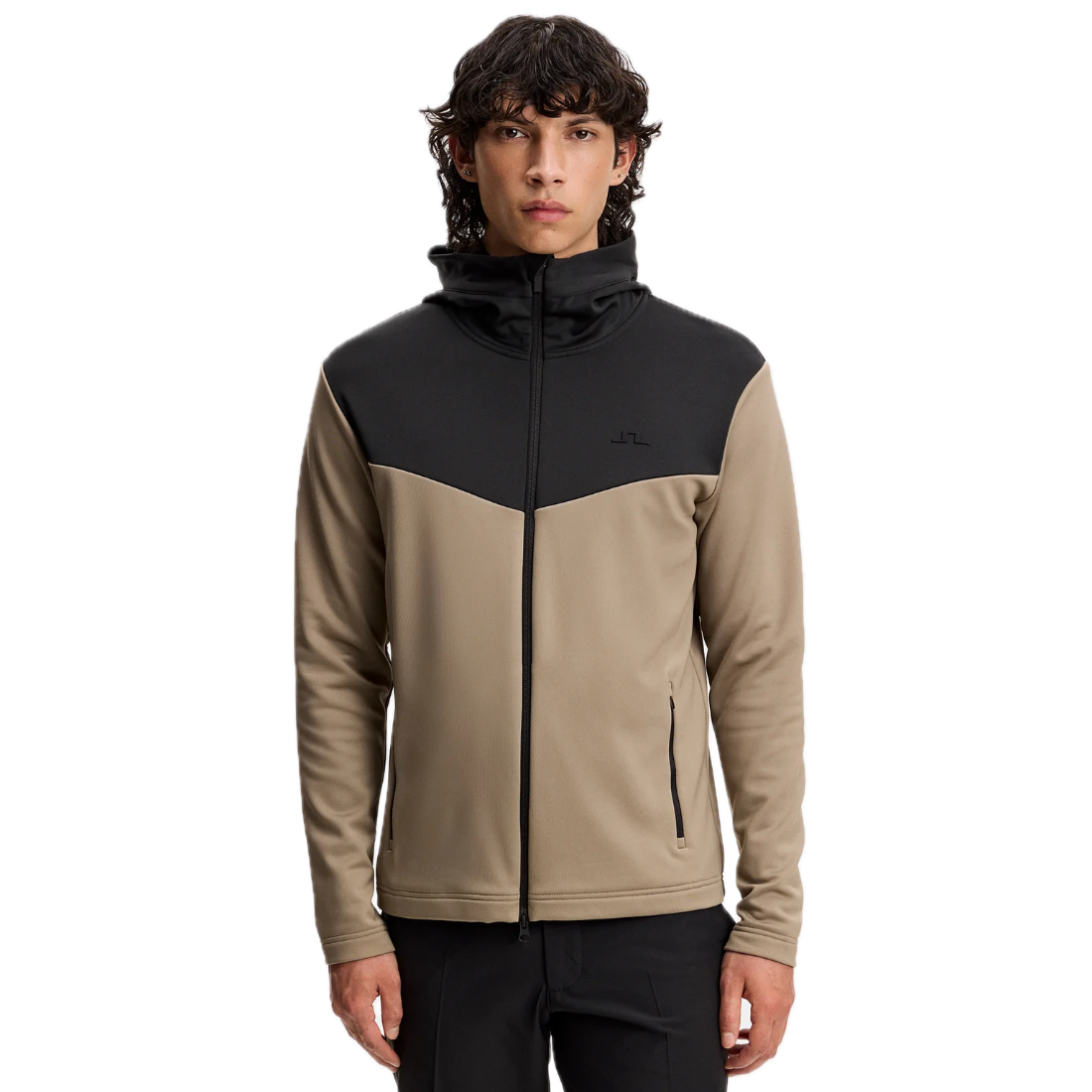 J.Lindeberg Sweat Maclean Zip Hood Brindle