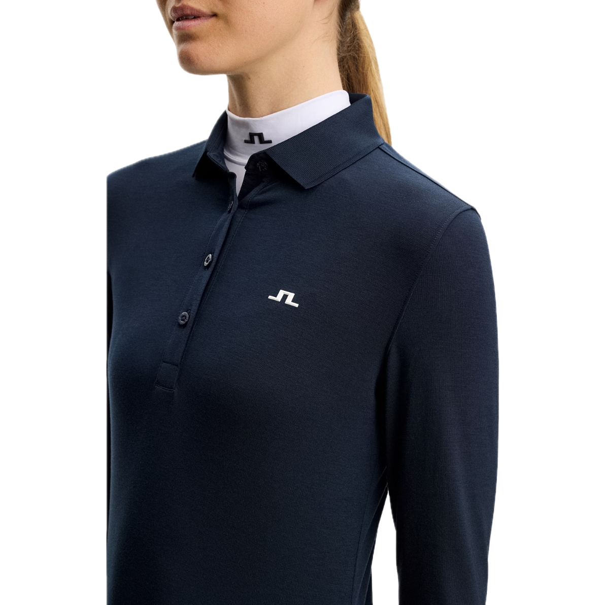 J.Lindeberg Polo Manches Longues Flor Bleu Marine