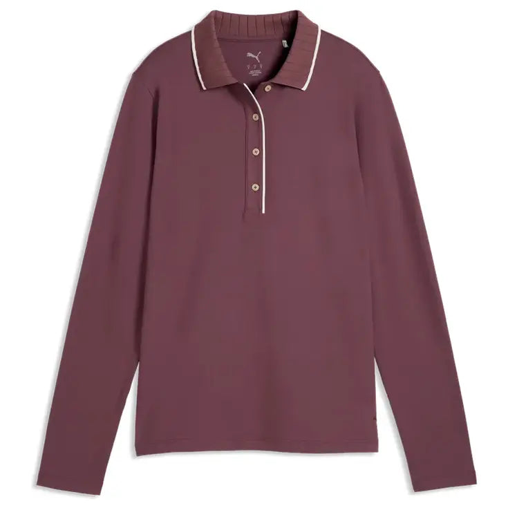Puma Golf Polo CLOUDSPUN Bridges manches longues femme Marron Cacao - GolfCenter.fr