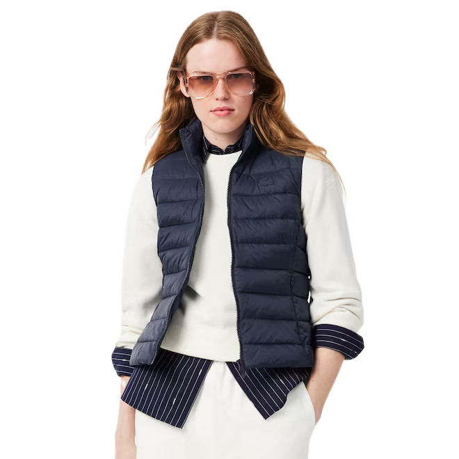 Lacoste Doudoune sans manches matelassée déperlante Femme Bleu Marine