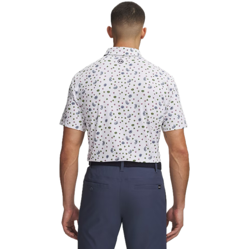 Under Armour Polo ArmourDry Printed Blanc et Bleu
