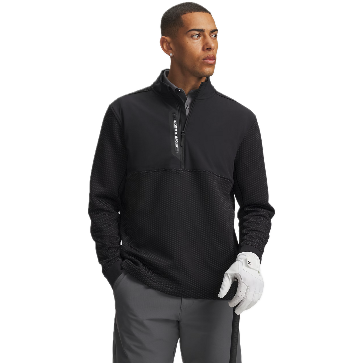 Under Armour Haut 1/2 Zip Drive Pro Hybrid Noir