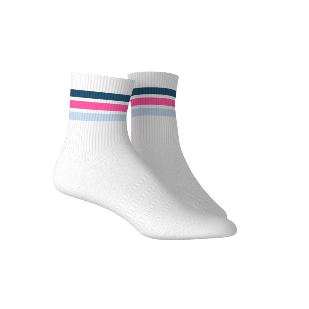Adidas Calcetines Mi-Mollet 3 bandas Rosa/Azul/Blanco