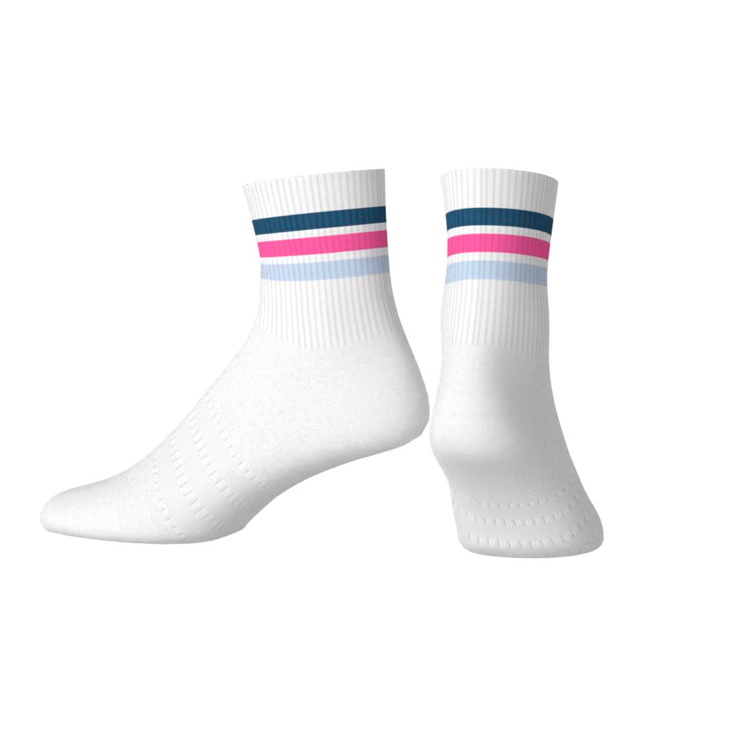 Adidas Calcetines Mi-Mollet 3 bandas Rosa/Azul/Blanco