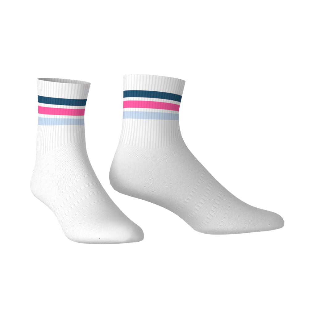 Adidas Calcetines Mi-Mollet 3 bandas Rosa/Azul/Blanco