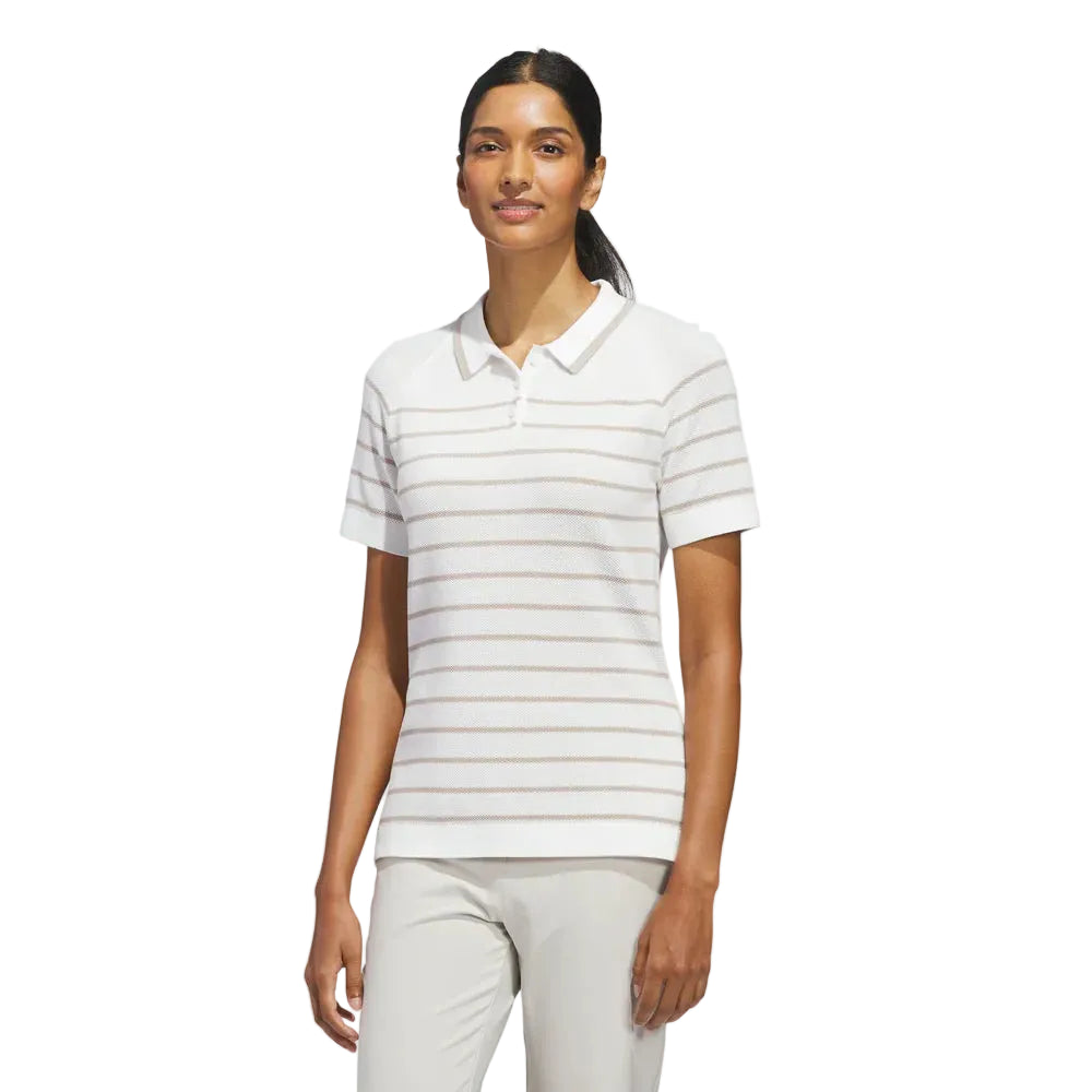 Adidas Polo de golf Maille rayé Ultimate365+ - GolfCenter.fr