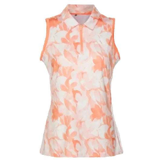 Adidas Golf Polo sans manche floral corail