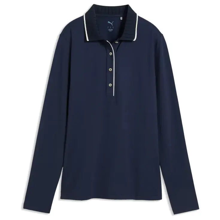 Puma Golf Polo CLOUDSPUN Bridges manches longues femme Bleu Marine - GolfCenter.fr