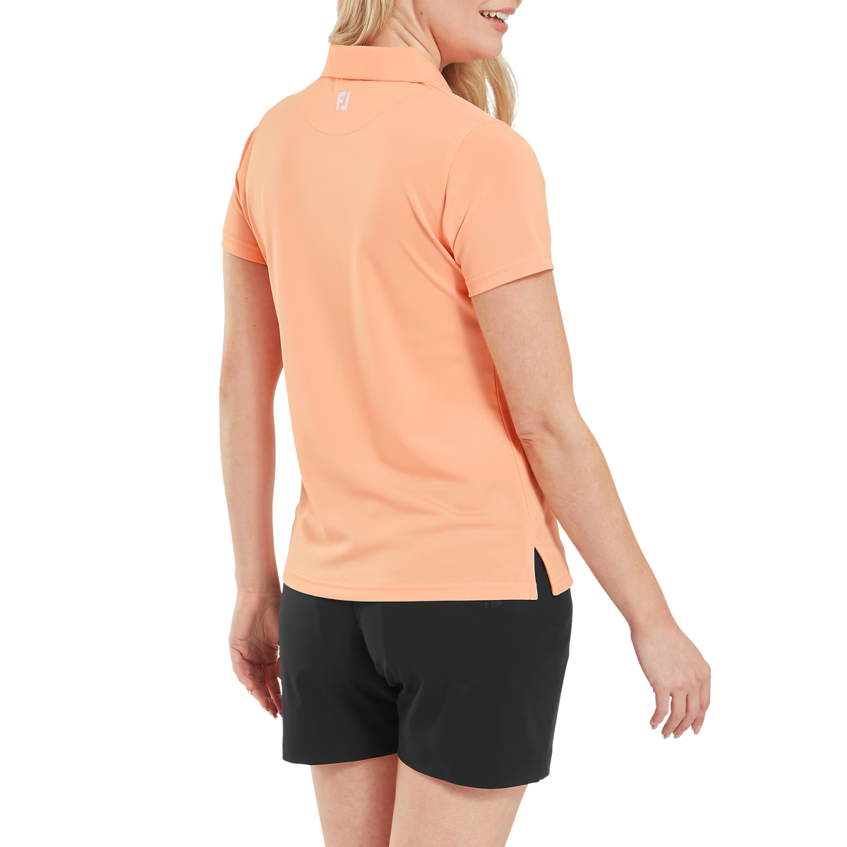 Footjoy Polo Femme Piqué uni Orange Pâle