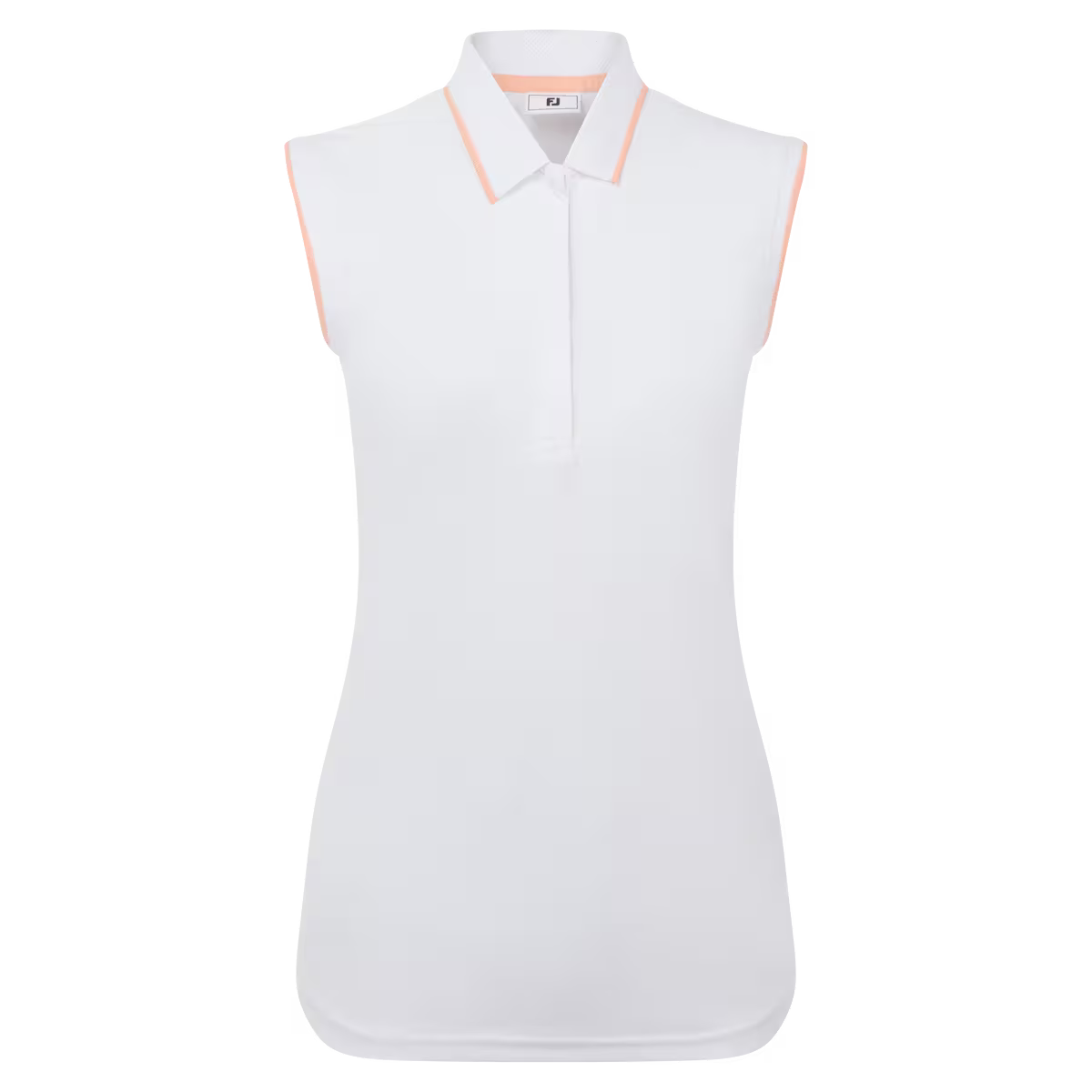 Footjoy Polo Mujer sin manga Blanco/Melocotón