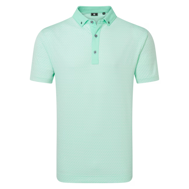 Footjoy Polo Jacquard Estampado Geométrico Verde