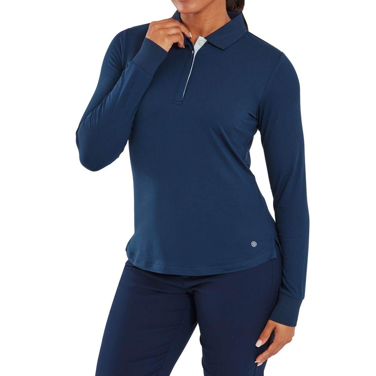 FootJoy Polo Manga Larga ThermoSeries Mujer Azul Marino