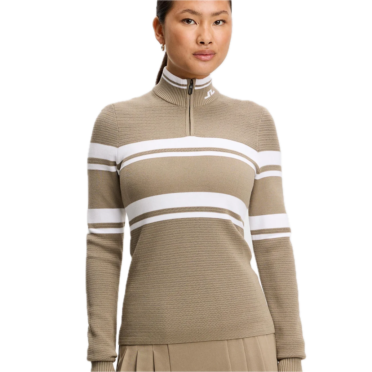 J.Lindeberg Pull Ariadne Knit Quarter Zip Brindle