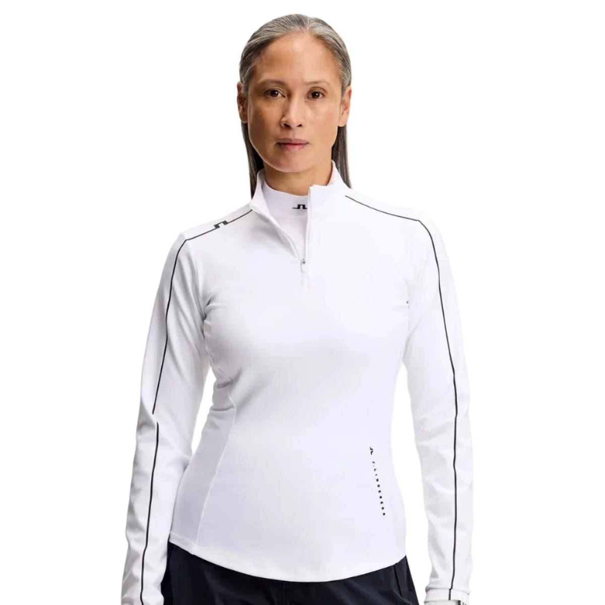 J.Lindeberg Pull Femme Adiola Quarter Zip White