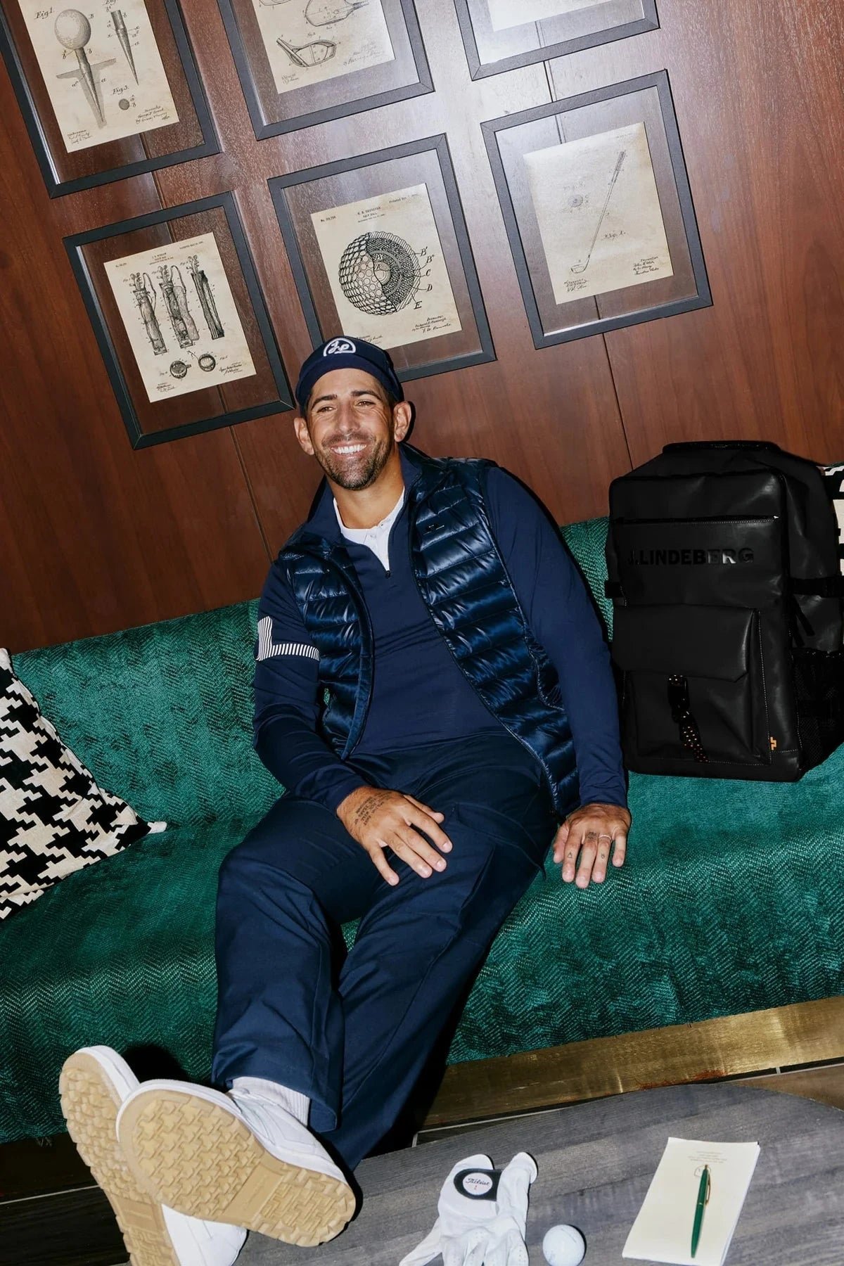 J.Lindeberg Pull Heath Strike Zip Navy