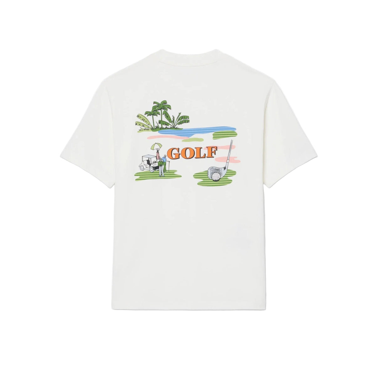Lacoste T-shirt Golf Ultra Dry Blanc Imprimé