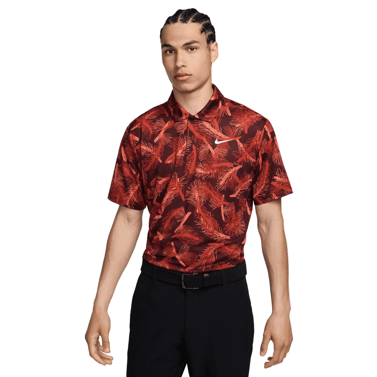 NIKE POLO DRI-FIT TOUR PINE ROUGE