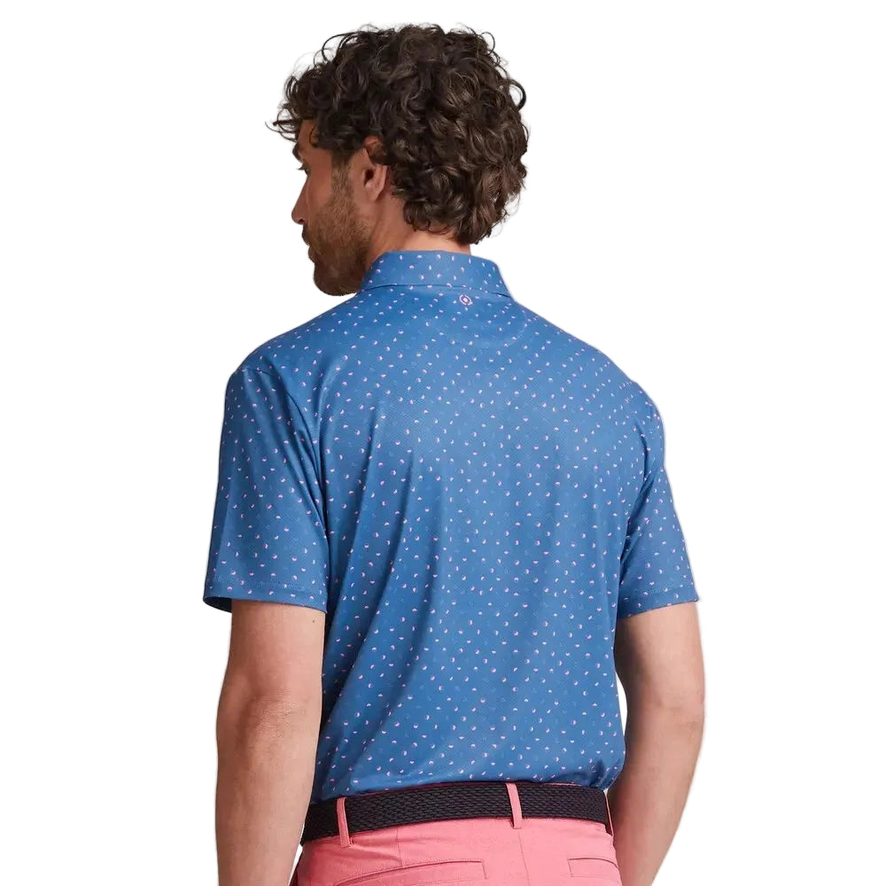 Ping Polo Bleu EPHRON golf avec imprimé Rose