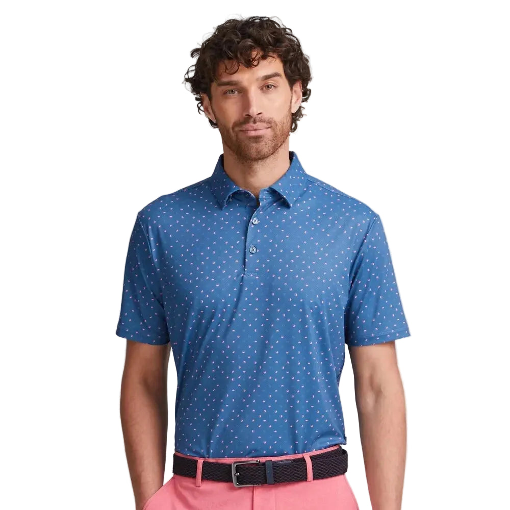 Ping Polo Bleu EPHRON golf avec imprimé Rose