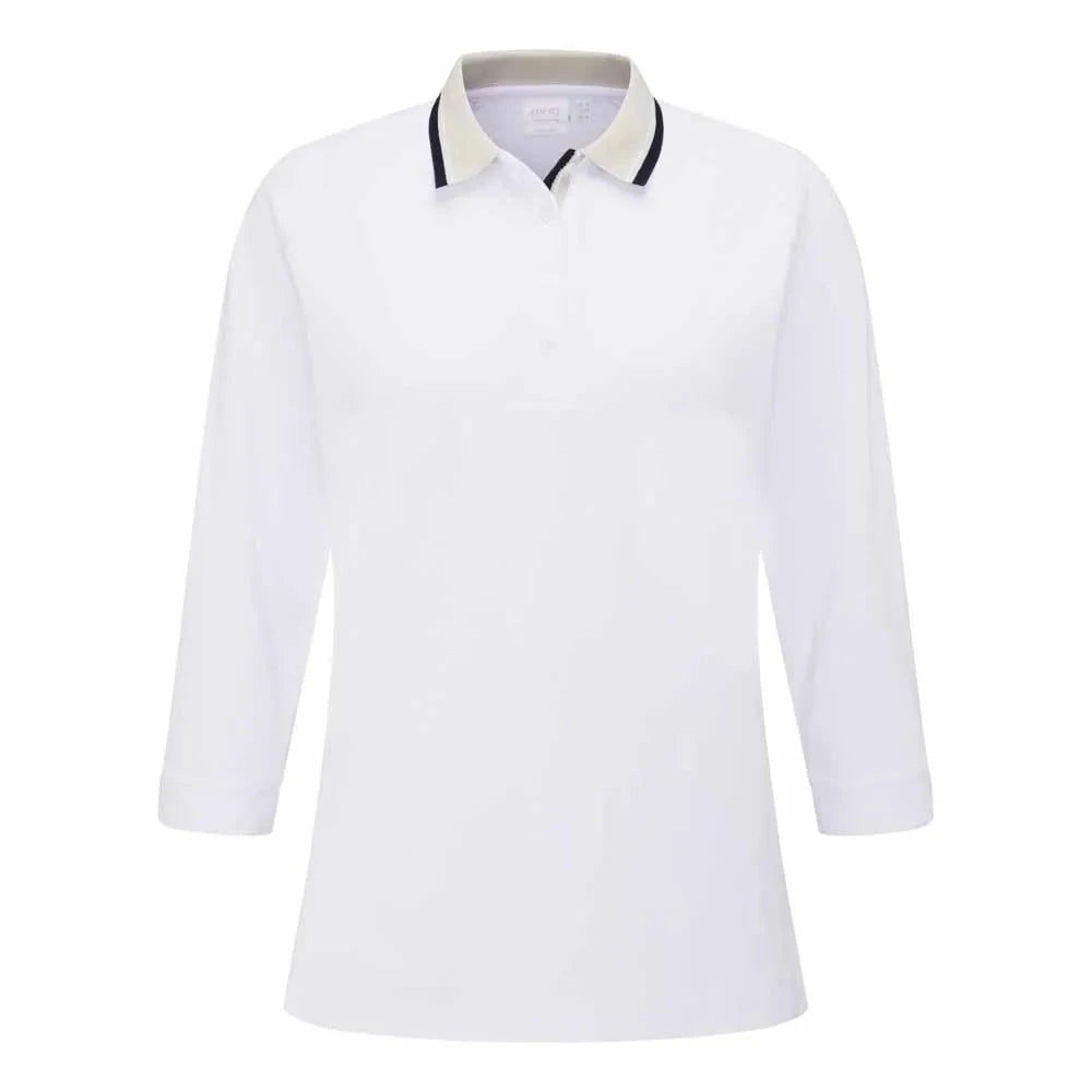 Ping Polo Femme à manches 3/4 ALICIA blanc Pebble
