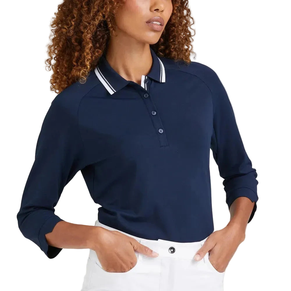 Ping Polo Femme à manches 3/4 ALICIA bleu marine