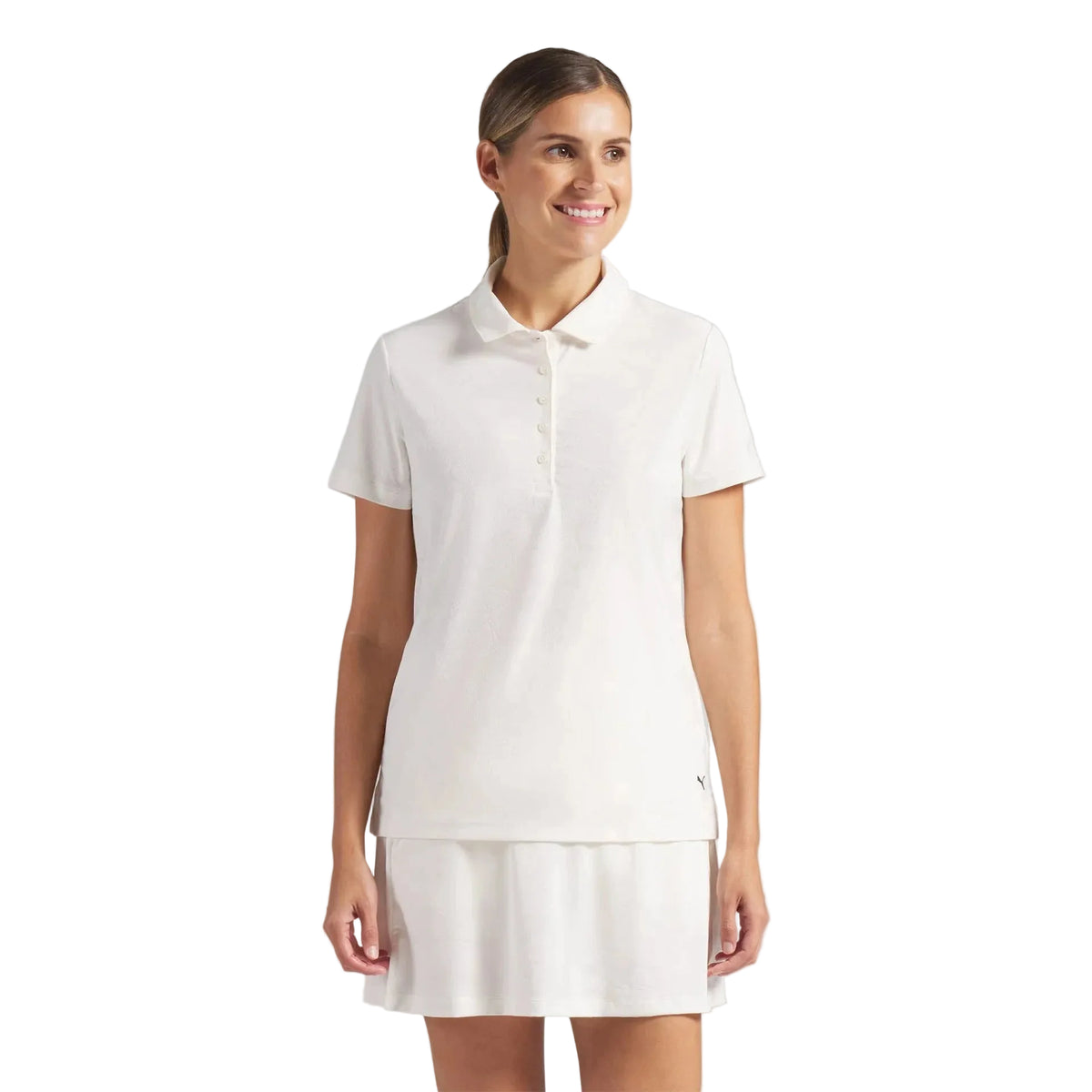 Puma Polo Femme Floral Lace Jacquard White