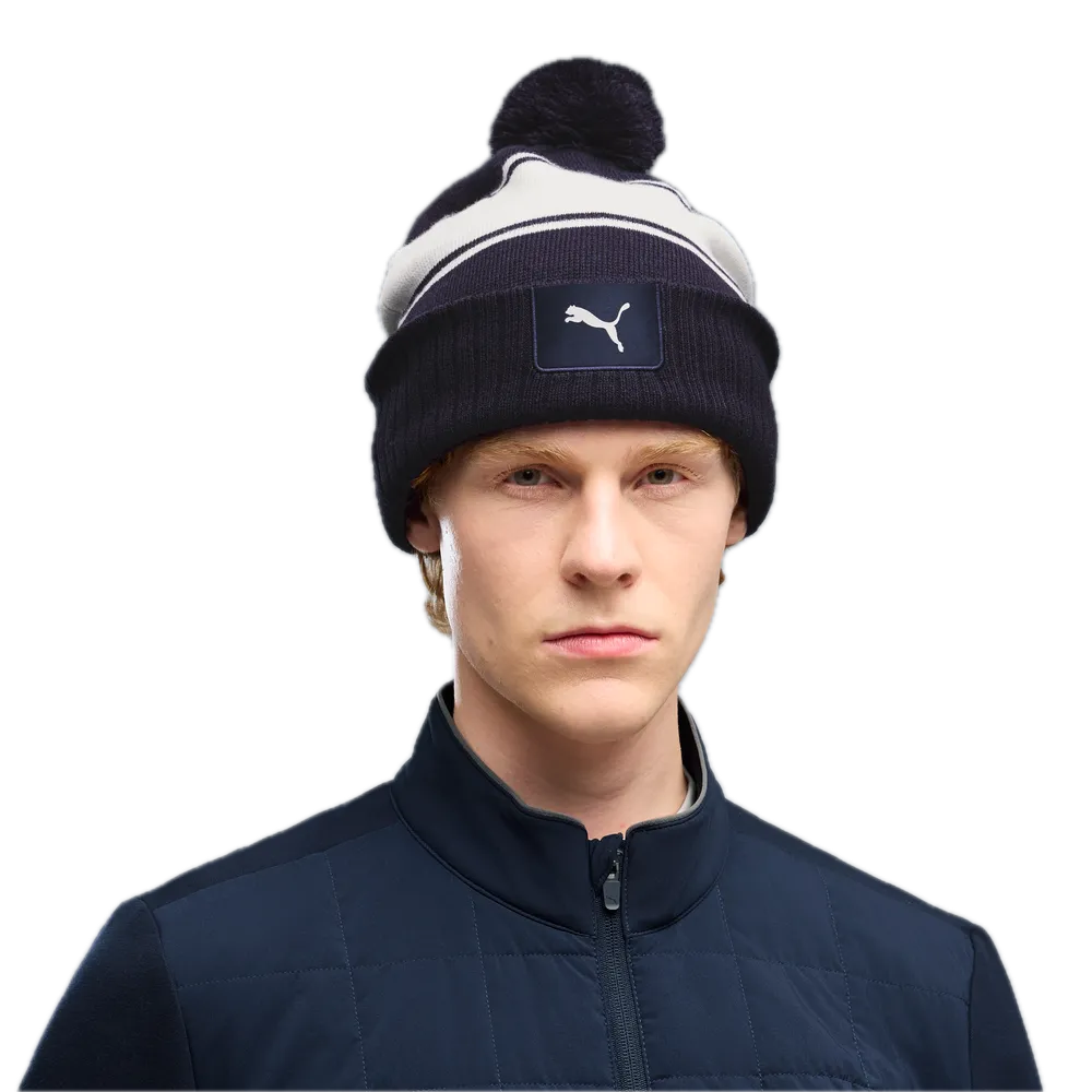 Puma Bonnet Sport Pom Beanie Bleu Marine et Blanc - GolfCenter.fr