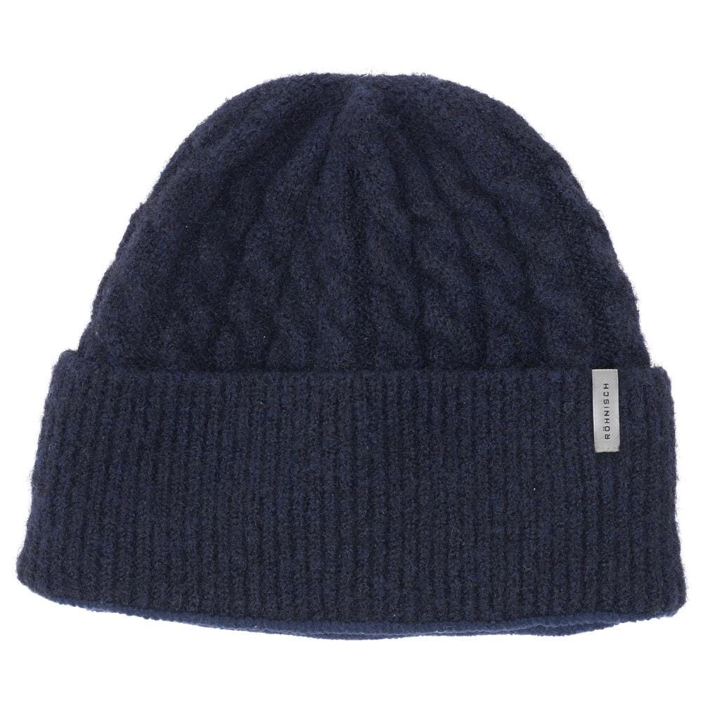 Röhnisch Bonnet Cable Lined Beanie Navy
