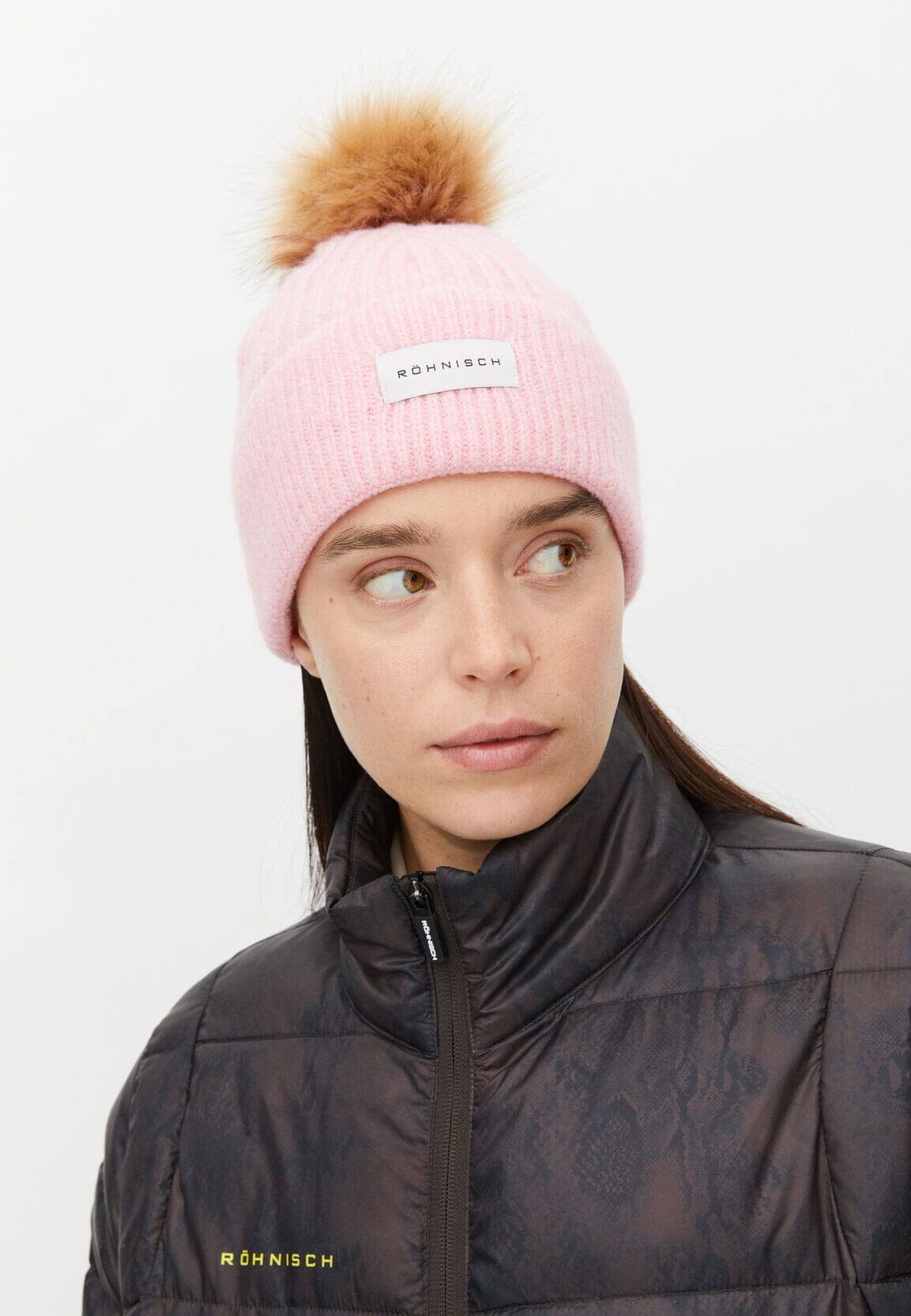 Röhnisch Bonnet Pom Rib Beanie, Pink