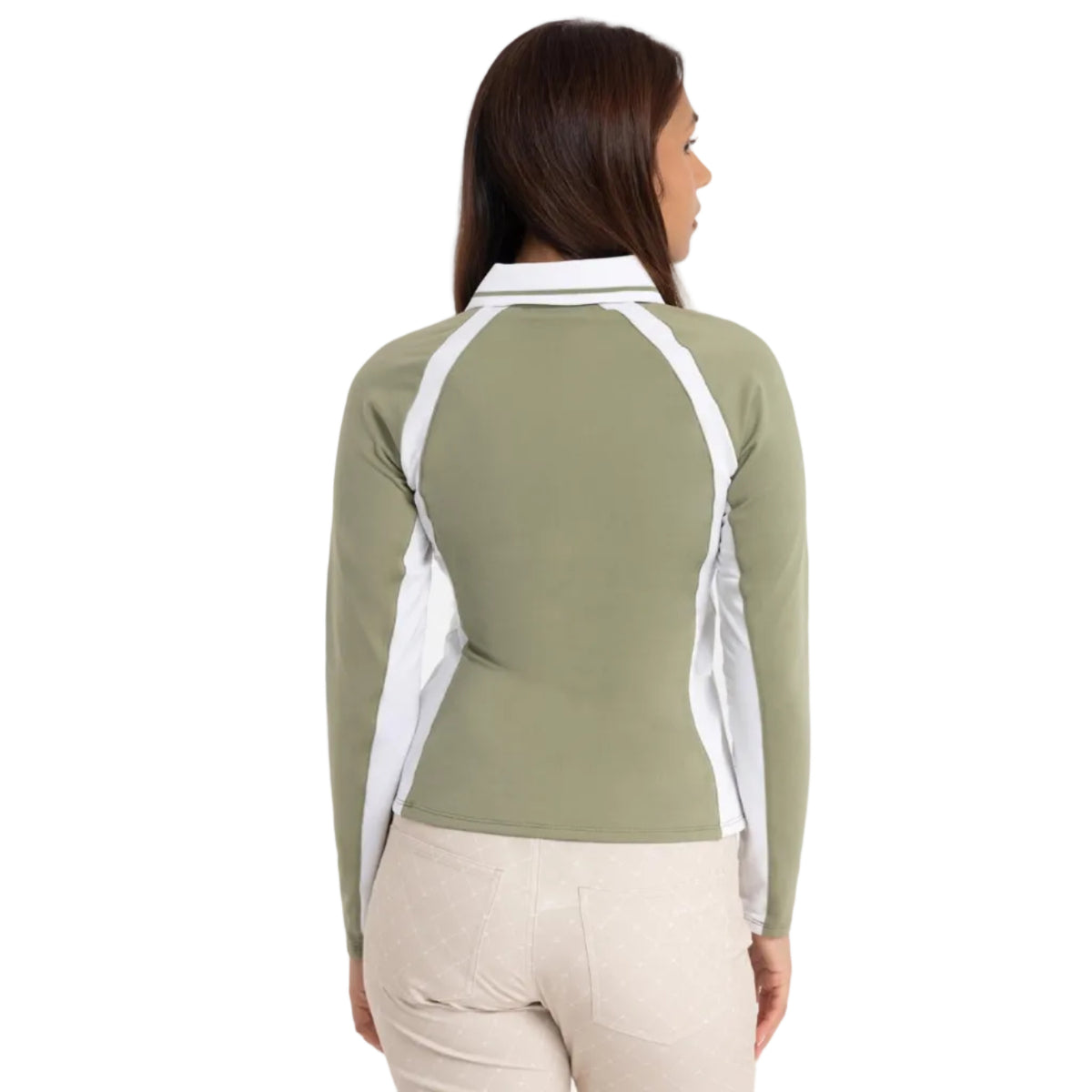 Rohnisch polo chaud femme manches longues sage green