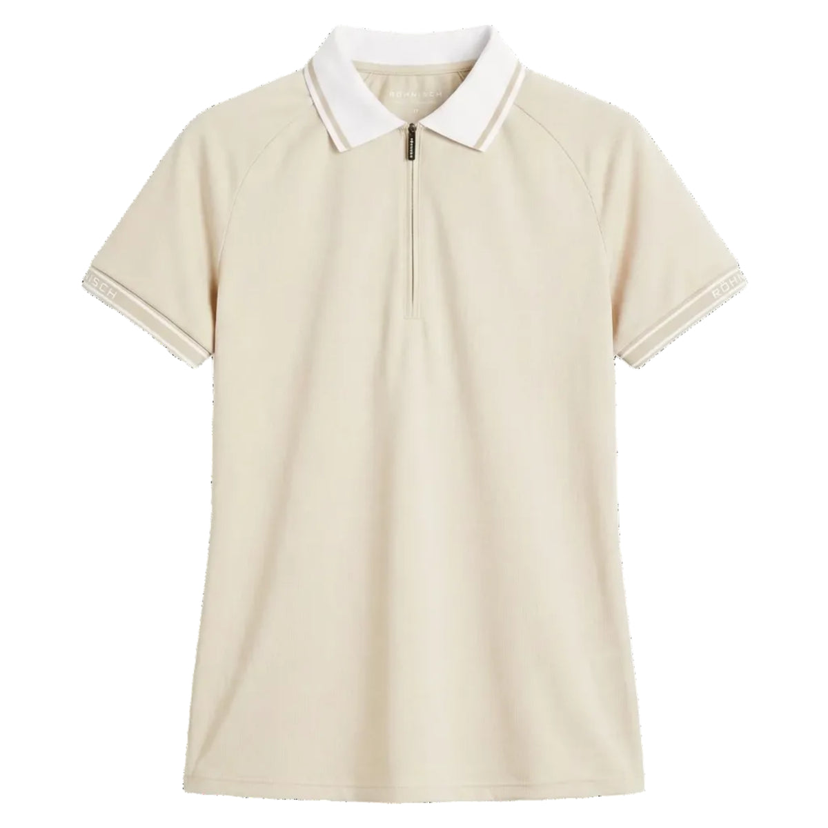 Röhnisch RIB Poloshirt zipé Beige/Blanc