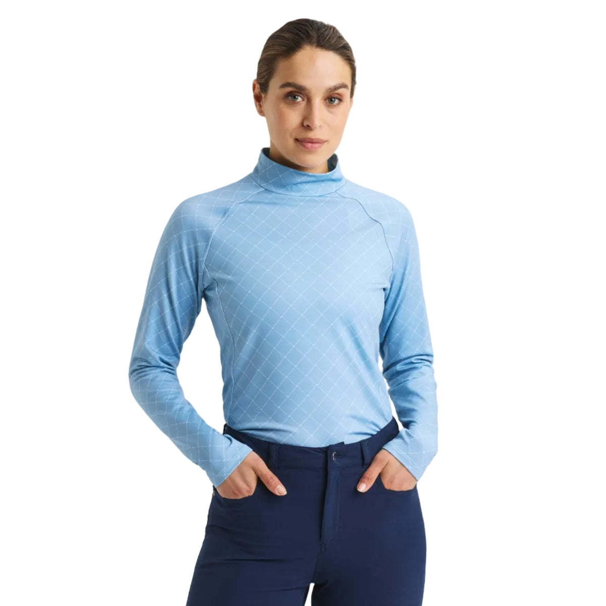 Rohnisch sous-couche de golf cálido mujer collar top blue