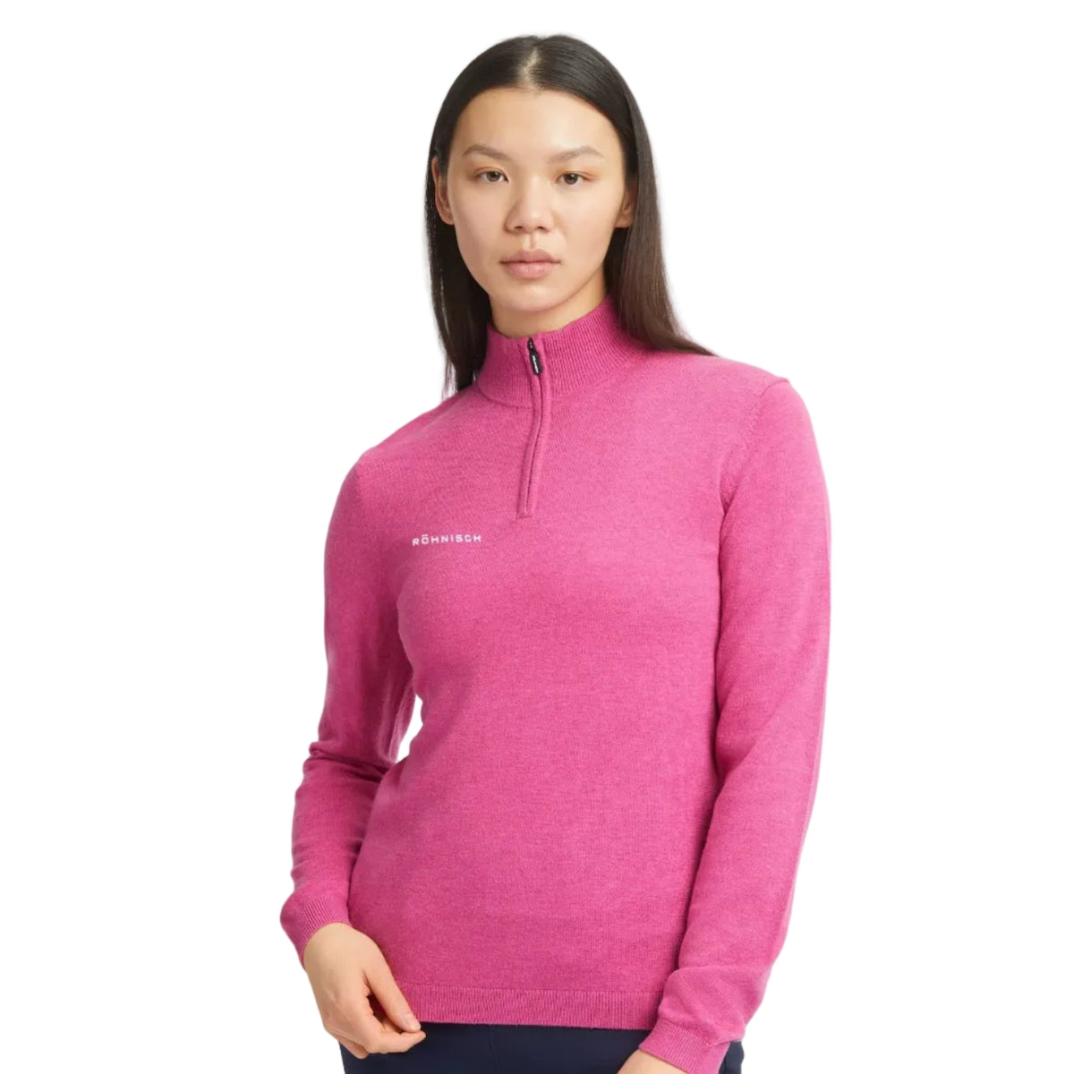 Röhnisch Kora pull demi zip Carmine Rose