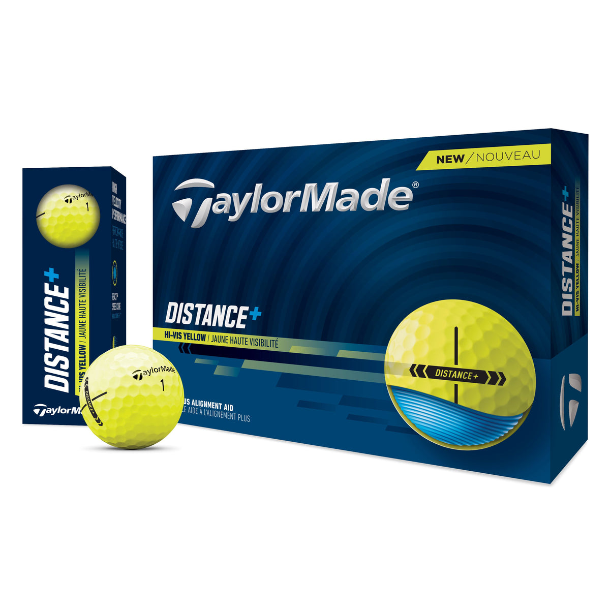 TaylorMade Balles Distance + Jaune 2025 (boite de 12)