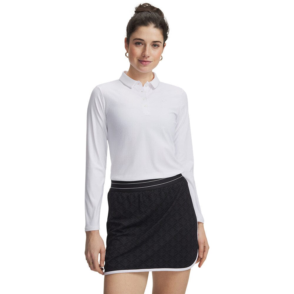 Under Armour Polo à Manche Longue Femme Drive Chill Blanc