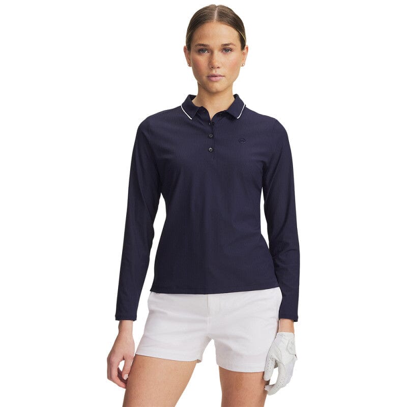 Under Armour Polo à Manche Longue Femme Drive Chill Bleu Marine
