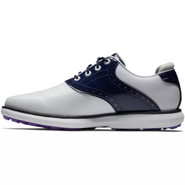 Footjoy Traditions spikeless LADY Blanca Navy morado
