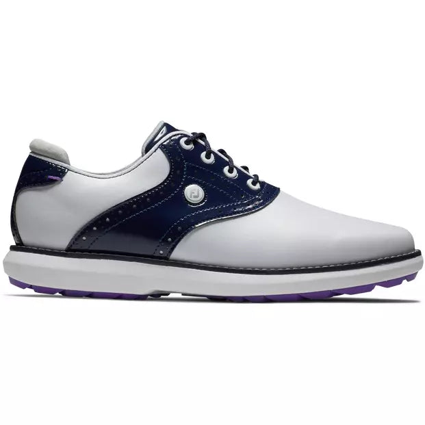 Footjoy Traditions spikeless LADY Blanca Navy morado