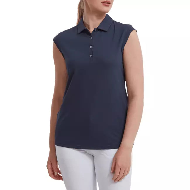 Footjoy polo en tricot con mini manga navy