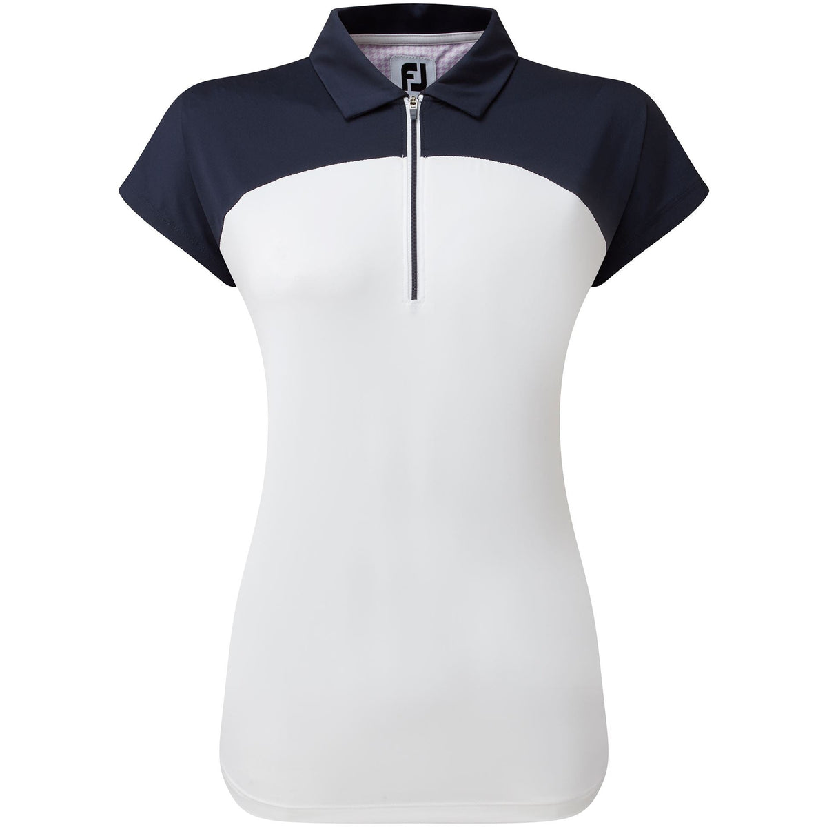 Footjoy polo Manga Color BLOCK 2023 Marino Blanco