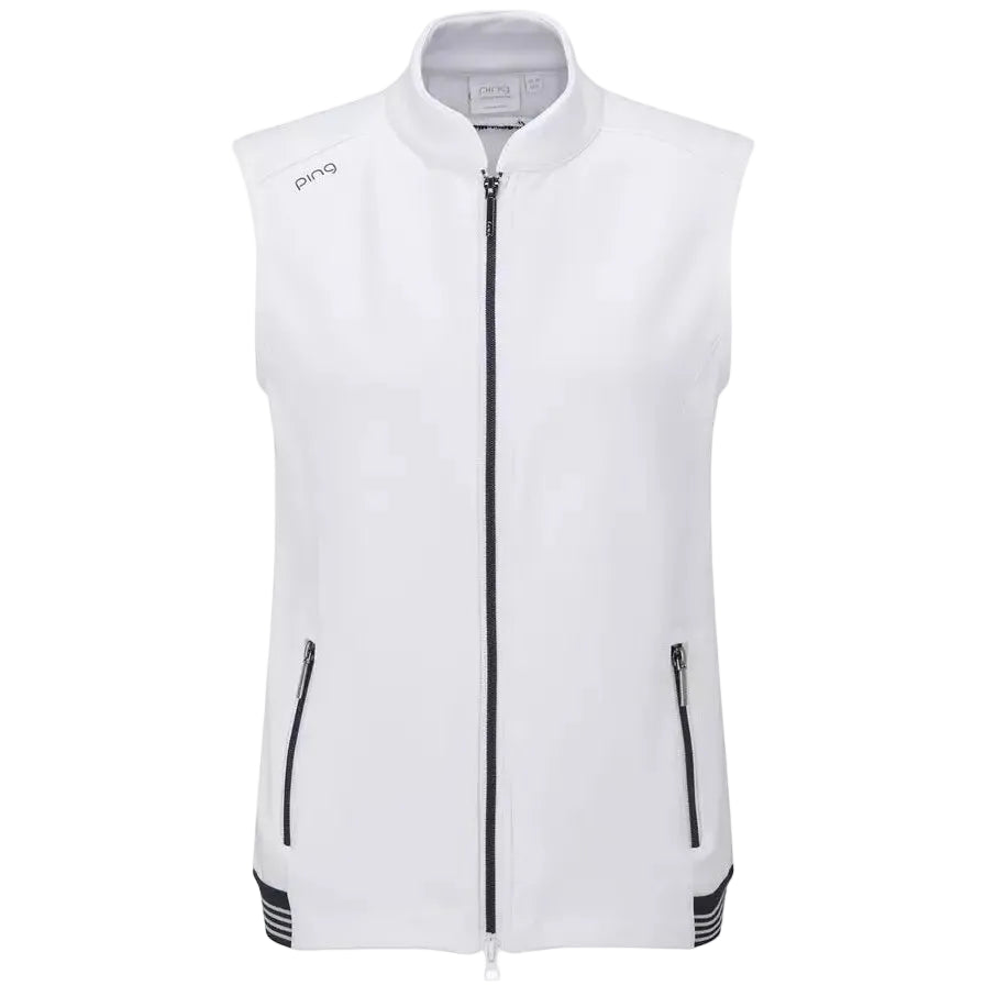 Ping 2023 Chaleco Dot Mujer Sin mangas Marino Blanco