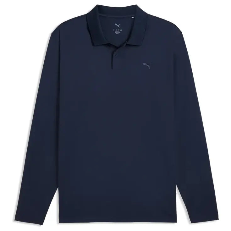 Puma Golf Polo CLOUDSPUN Midweight manches longues Bleu Marine - GolfCenter.fr