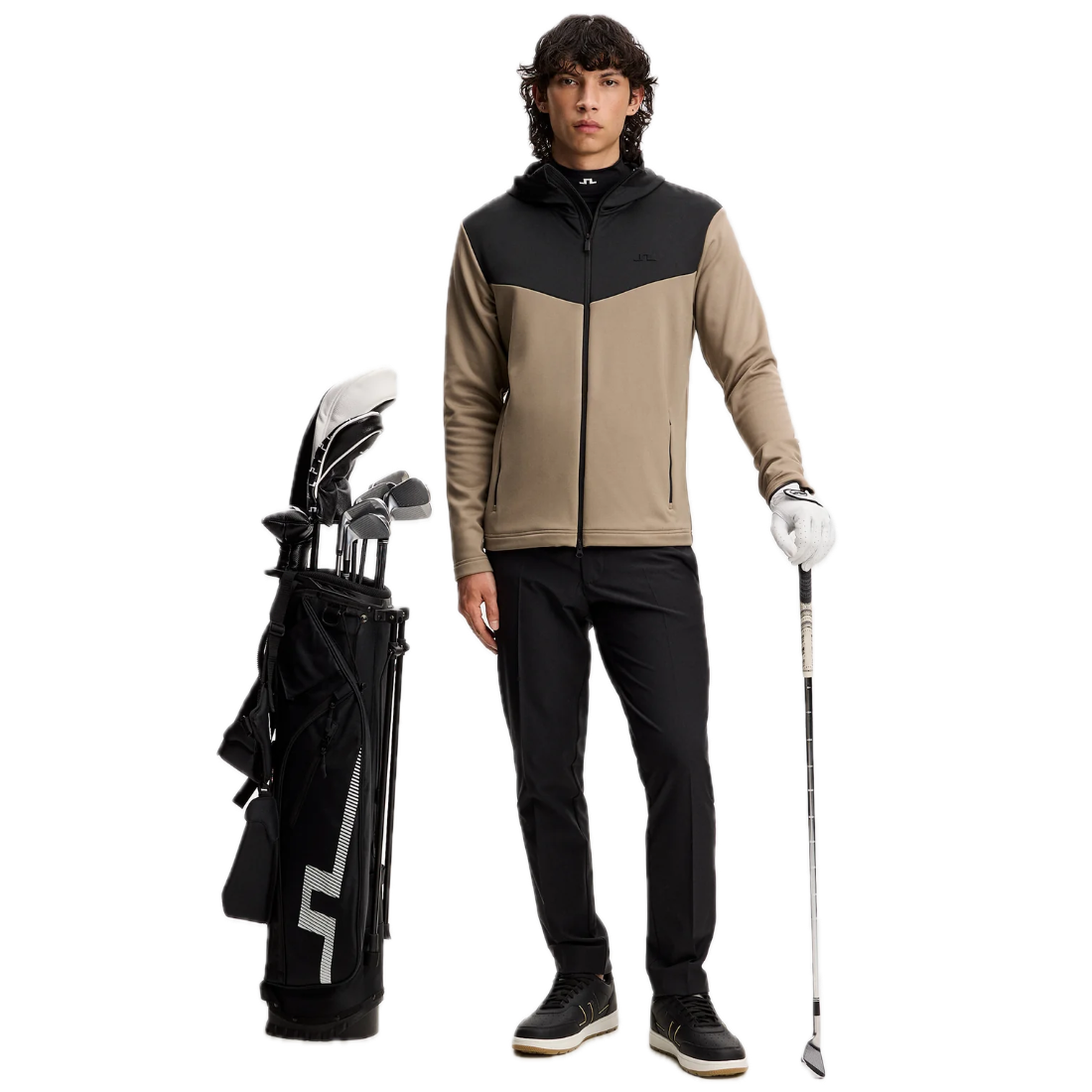 J.Lindeberg Sweat Maclean Zip Hood Brindle