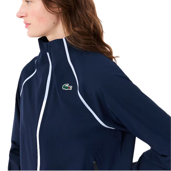 Lacoste Veste de pluie Golf Femme imperméable stretch Bleu Nuit