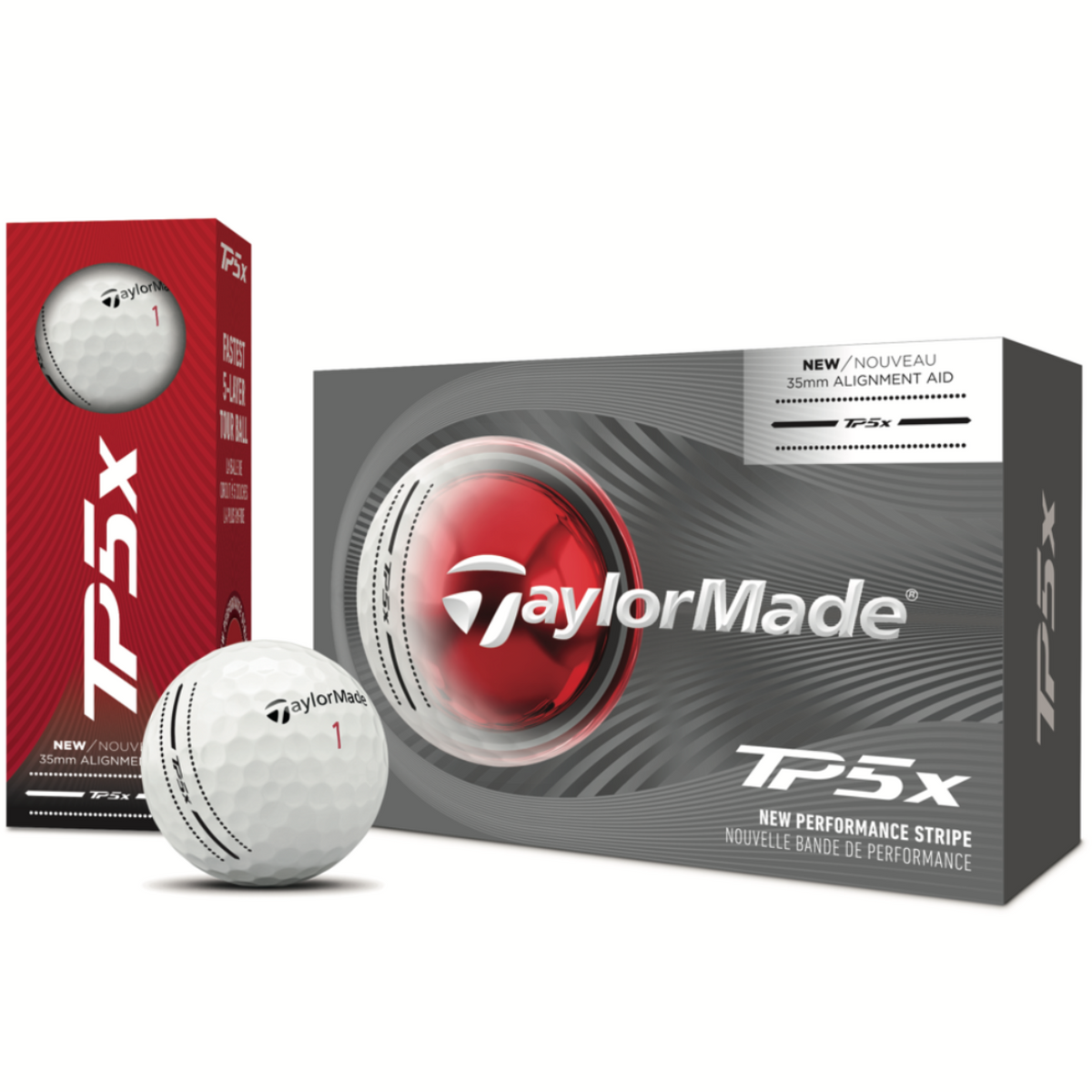 TaylorMade Balles TP5x Performance Stripe 2026 (boite de 6) - GolfCenter.fr