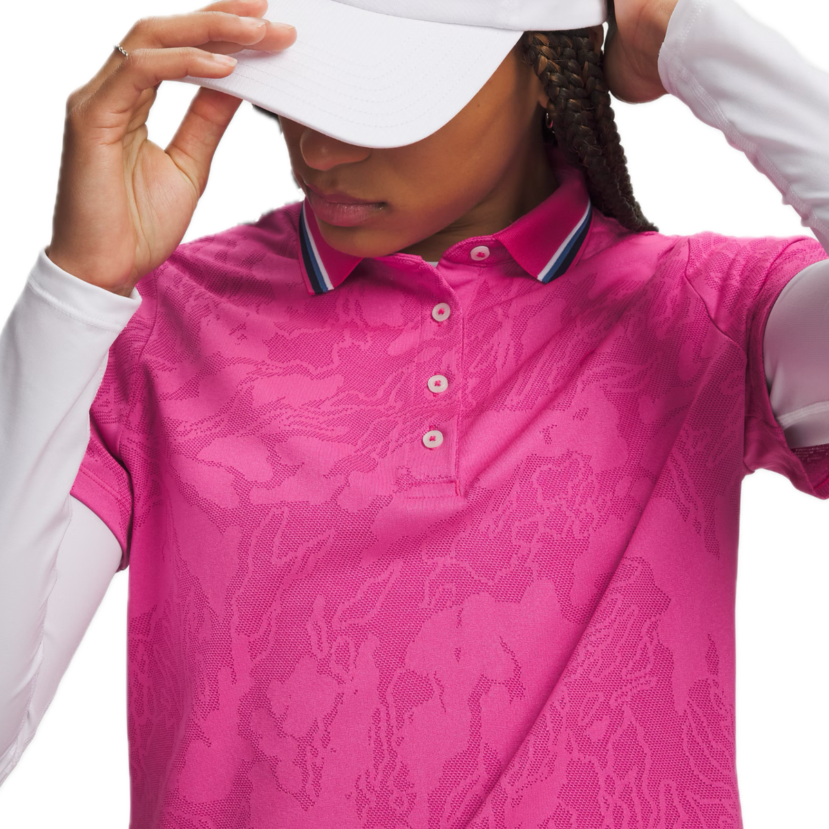 Under Armour Polo ArmourDry Jacquard Femme Rose