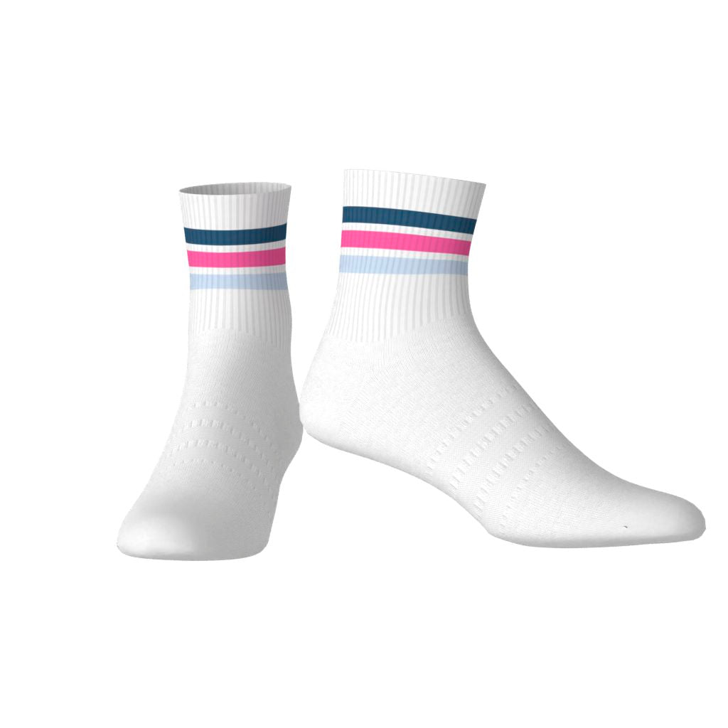 Adidas Calcetines Mi-Mollet 3 bandas Rosa/Azul/Blanco