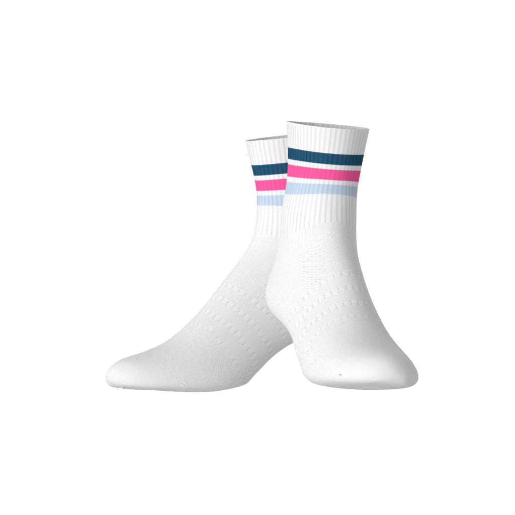 Adidas Calcetines Mi-Mollet 3 bandas Rosa/Azul/Blanco