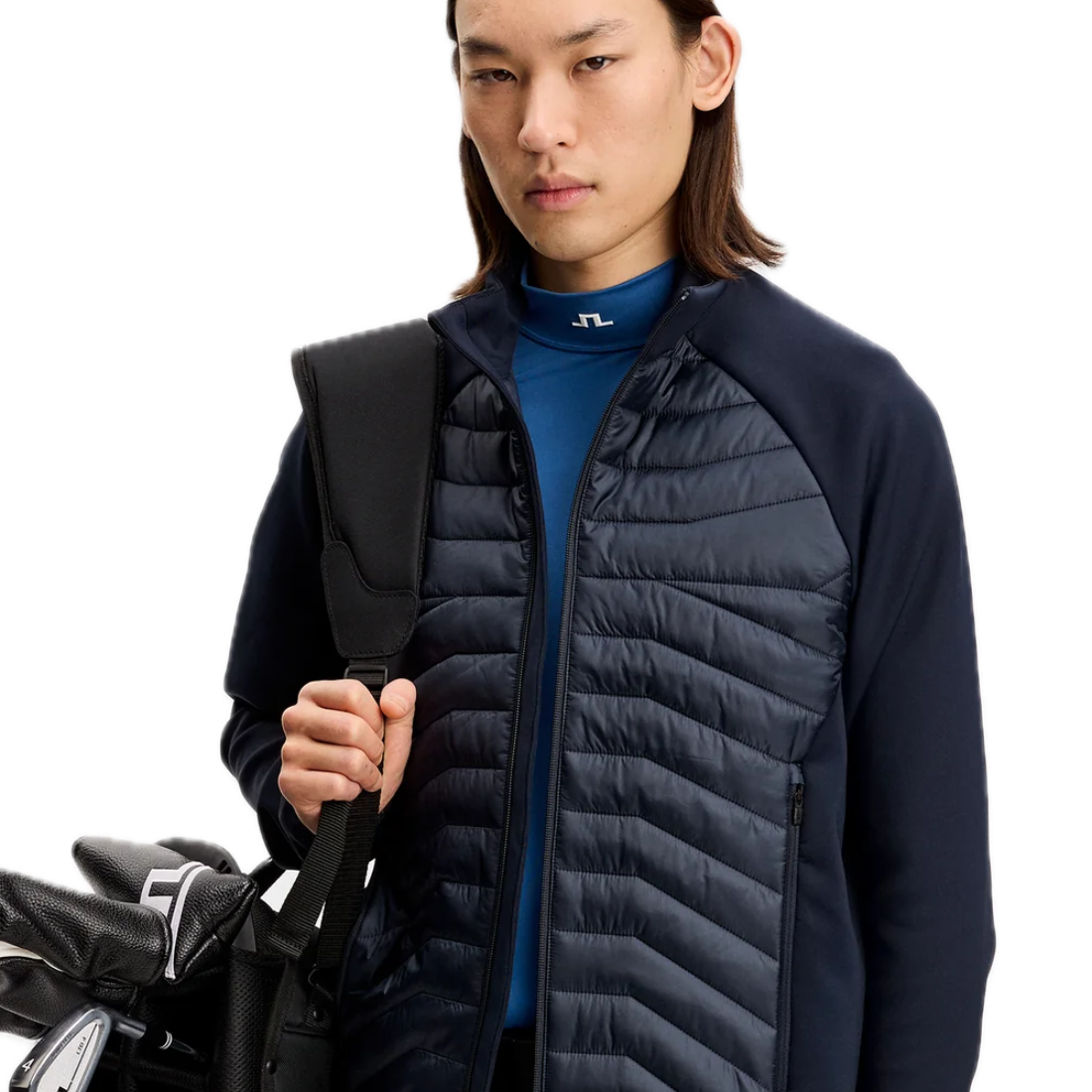 J.Lindeberg Veste Heyden Quilt Hybrid Jacket Bleu Marine