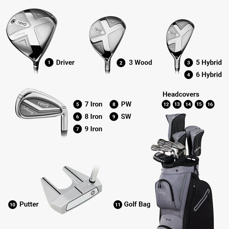 Callaway Golf Pack Femme REVA 11 pièces Black